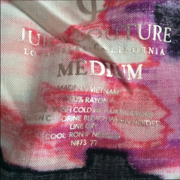 JUICY COUTURE FLORAL PRINT COLD SHOULDER TOP MEDIUM - Picture 6 of 7